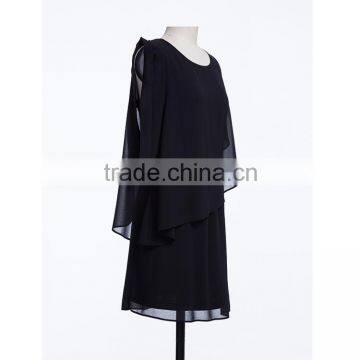 China Dress Manufacturer New Fashion Black Plus Size One Piece Long Ladies Cheap Cost Dress for Women photo-3