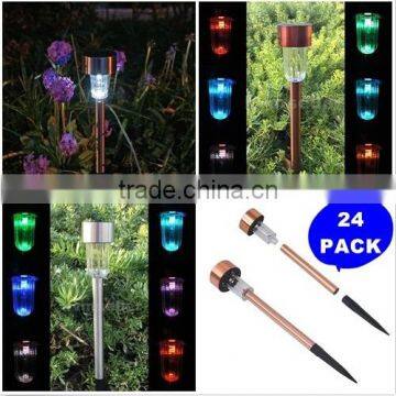 24-Pack Solar Powered Bright LED Light Pathway Lawn Outdoor Garden Lighting Sun