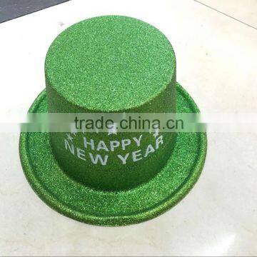 modle6009-3 plastic green glitter topper hat