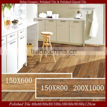 Wood Pattern Non Slip Porcelain Kitchen Floor Tile