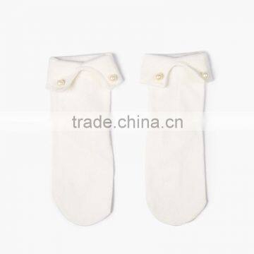 Plain Solid Japanese Student Socks With a Button photo-3