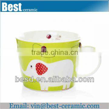 pig design decal china ceramic cups