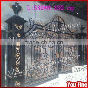 Decorative Outdoor Pedestrian Wrought Iron Gates Garden Gate