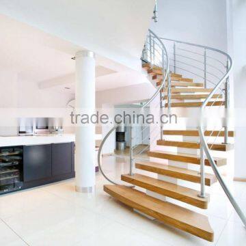 mono stringer curved stairs middle spine arc stair steel wood helical staircase