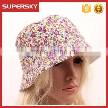 A-1327 fashion floral printing sun visor hat lady printed flower bucket hats women boho print bucket hat