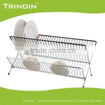 TD102 stainless steel chrome Iron kitchen dish rack chromed wire with cover