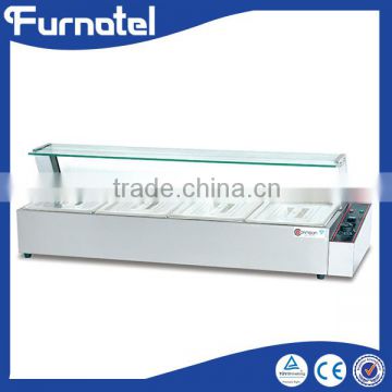 China Wholesale Electric 4-Pan Buffet with Glass Bain Marie food warmer                        
                                                Quality Choice