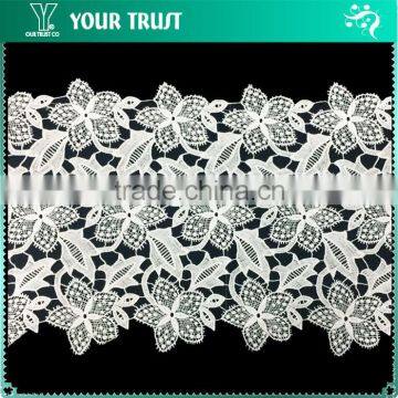 Width 36 Centimeter White Polyester Trimming Lace Wedding Dresses