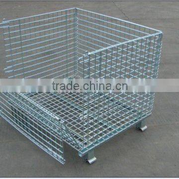 Collapsible storage wire mesh pallet cage