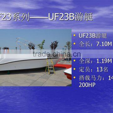 UF23B fiberglass open fishing motor boat