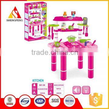 Newest design kitchen toy with tableware kids play house toy kitchen