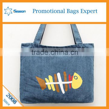 Wholesale customised tote bag denim shopping bag                        
                                                                                Supplier's Choice