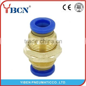 Pneumatic Air Tube Pipe Fitting PM 4mm-4mm Bulkhead Straight Union Push In Quick Fitting Connector