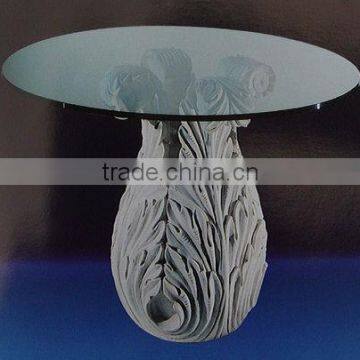 glass top stone base table, stone coffee table with glass top(customized accept)