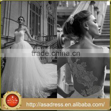 AR12 Latest Style High Quality Illusion Back Ball Gown Wedding Dress Custom Made