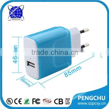 2016 newest 5v 2.4a mini 2*usb quick wall charger with gift/color box