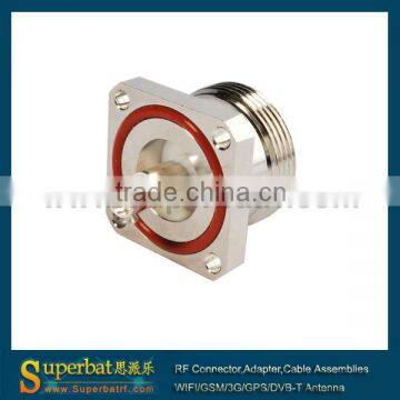 7/16 female panel mount connector with 2-56 thread or Metric equivalent