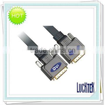 black DVI-D(24+1) plug to DVI-D(24+1) flat cable