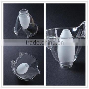 China Supplier Hanging Wall Flower Shape Mouth Blown Pyrex Glass Lamp Shade ,best-selling Home Decoration Glass Lamp Cover photo-5
