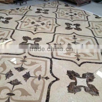 water jet marble flower design, fancy marble waterjet floors tiles, water jet marble