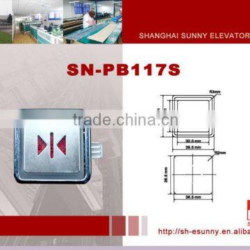 Silver chroming plated shell stainless steel square surface elevator door button/elevator push button/PB-117S
