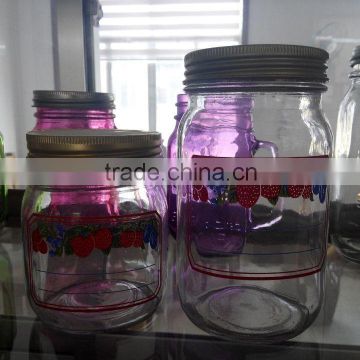 Hot sale glass mason jars with decal