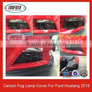 Carbon Fiber Front Bumper Fog Lamp Cover for Ford Mustang 2015 UP