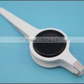 White colored plated with big button shape smd hot tweezers