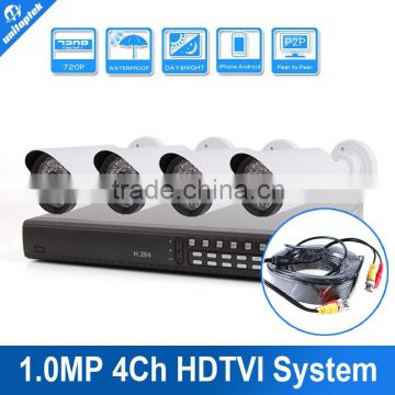 4CH CCTV System 720P TVI DVR Kit HDMI Output + 4Pcs HD 720P IR 20m Bullet CCTV Camera Home Security System Surveillance Kits