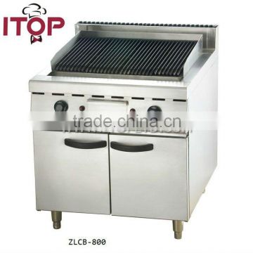 stainless steel with cabinet lava rock grill