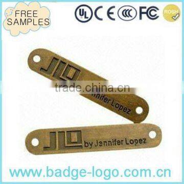 Striking zinc alloy, stainless iron,metal brand name labels