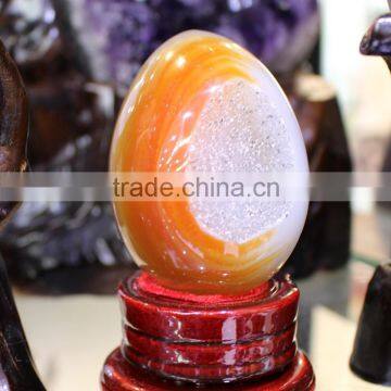 Moss Agate Geode Gemstone Egg Wholesale