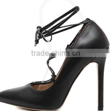 CX159 Fashionable women high heel crossed strapped shoe