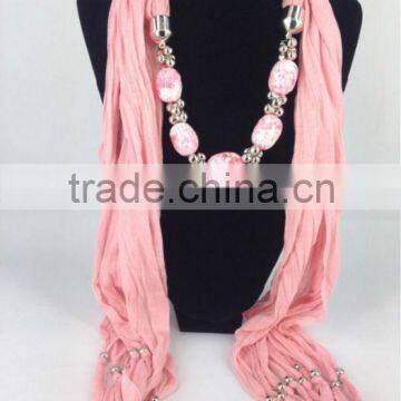 2014 Very popular Voile scarf with pendant scarf for promotions gift