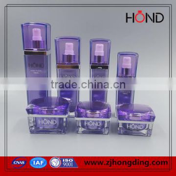 hotsale acrylic bottle purple color 30ml 50ml 80ml 120ml capacity bottles skincare transparent acrylic cosmetic bottle