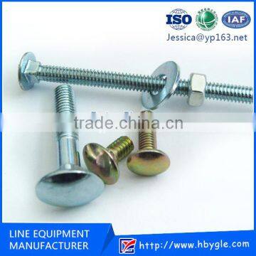 Factory Direct Zinc Plating Round Head Square Neck Carriage Bolt / mushroom head square neck bolts