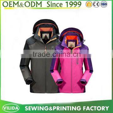 Polyester Soft shell outdoor couple lightweight waterproof jacket windbreaker jacket