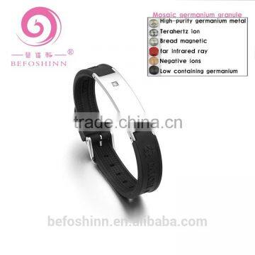 Magnet Energy Euramerican Jewelry Tungsten Steel Bracelet Inlaid Silicone Metal