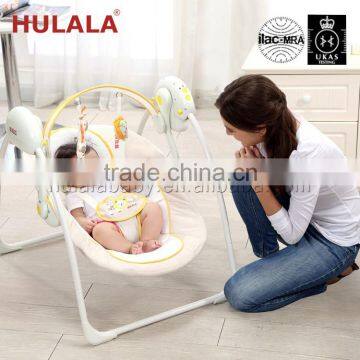 Patent folding electric baby swing crib