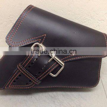 Simple Style Classic Black Motorcycle Motorbike Leather Saddle Bags Side Bags