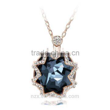 OUXI fashion gold plated star diamond pendant necklace 10157