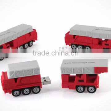 Custom fire truck usb flash drive, promotion 4gb soft pvc usb truck, new custom usb pvc truck usb