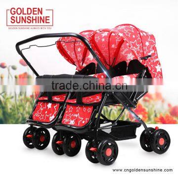 Round Steels Tube And Oxford Fabric Good Twins Stroller |Baby Pram | Baby Carriage | Baby Pushchair photo-5