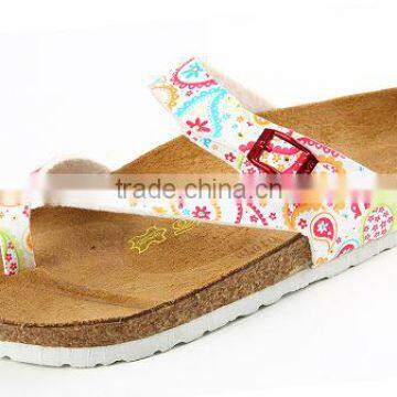 Latest Women Flower Printting Wooden Shoes Female Sandal