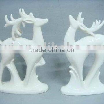 Porcelain reindeer statues