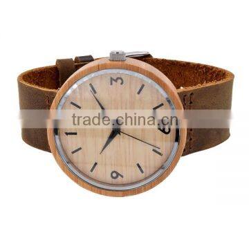 Leather Watch Strap Bamboo& Wood Smart Man Watch photo-5