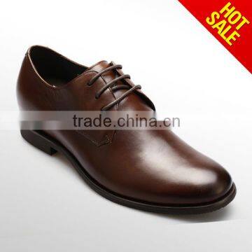 Elegant invislble height leather elevator shoes with delicate grade A soft Ox skin natural breathable fashion 323K01-2