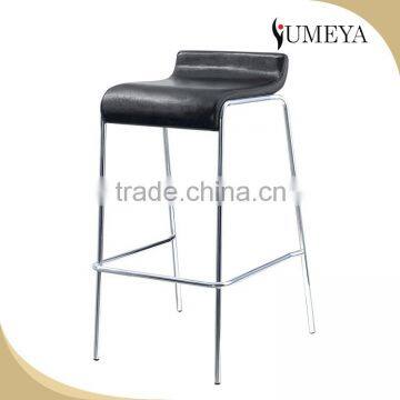 Wholesale hotel furniture high bar chair leather surface metal frame bar stool