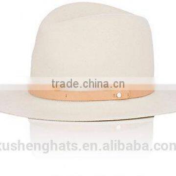 Fedora Hat With A Tan Smooth Leather Band