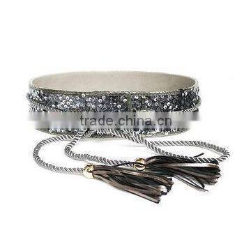 version of the new sequined tassels plus long rope girdle,woman belt,fashion belt